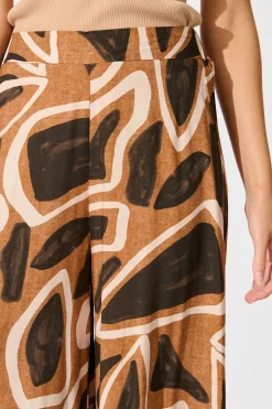 New Denver Pant in Neutral Geometric Print Bottoms