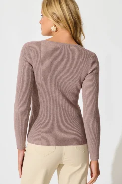 New Dover Heights Knit In Taupe Tops|Knitwear