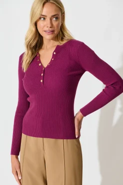 Clearance Dover Heights Knit In Wine Tops