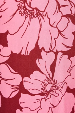 Best Dreamy Pant in Wine with Pink Floral Bottoms