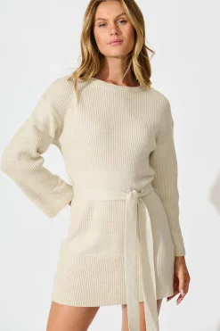 New Dune Knit Dress in Oatmeal Dresses|Knitwear