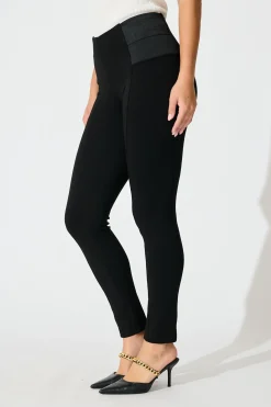 Sale Edina Pant in Black Ponte Bottoms