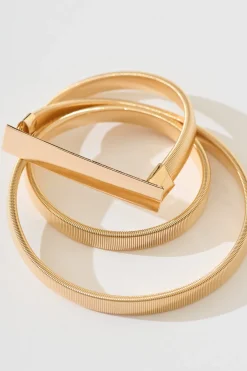 Fashion Effie Stretch Belt In Gold Belts