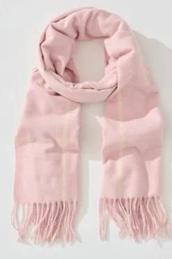 Sale Elaine Scarf in Blush Pink Plaid Scarves