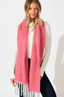 Hot Elita Knit Scarf in Pink Knitwear|Knitwear