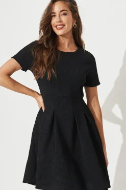 Best Elizabeth Dress In Textured Black Dresses|Party