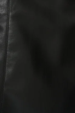 Clearance Embrace Midi Skirt in Black Leatherette Bottoms|Skirts & Shorts