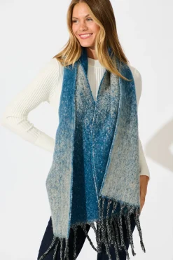 Discount Emery Knit Scarf in Multi Blue Ombre Knitwear|Knitwear