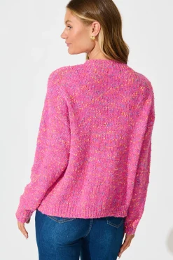 New Emilia Knit in Pink Multi Wool Blend Knitwear|Knitwear