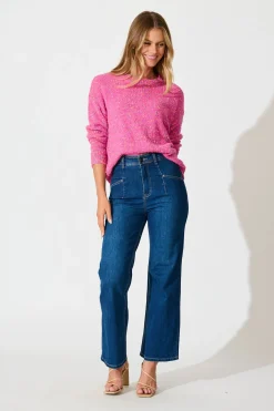 New Emilia Knit in Pink Multi Wool Blend Knitwear|Knitwear