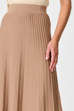 Fashion Empire Midi Knit Skirt in Mocha Knitwear|Knitwear