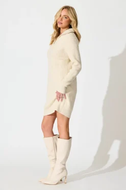 Best Eyes on me Knit Dress in Cream Dresses|Knitwear