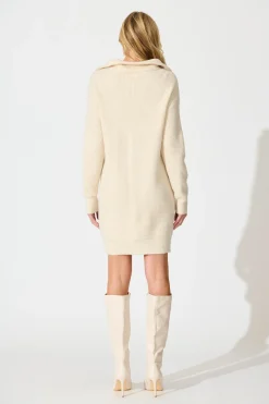 Best Eyes on me Knit Dress in Cream Dresses|Knitwear