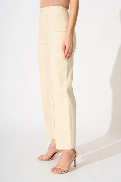 Discount Ezra Jean in Cream Cotton Blend Bottoms