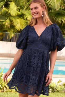 Clearance Falling for you Lace Dress in Navy Dresses|Party