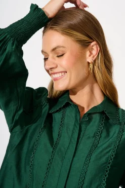 Hot Farah Shirt in Emerald Tops|Workwear