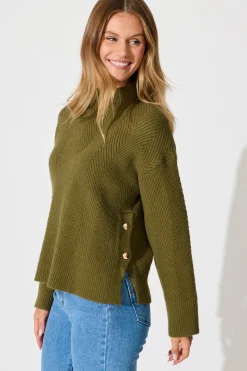 Hot Fate Knit in Olive Knitwear|Knitwear