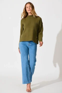 Hot Fate Knit in Olive Knitwear|Knitwear