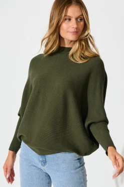 Online Faye Knit in Green Knitwear|Knitwear