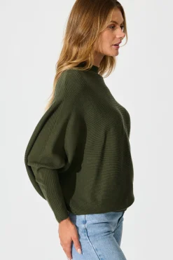 Online Faye Knit in Green Knitwear|Knitwear