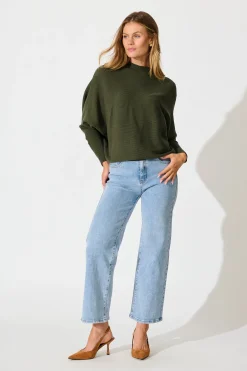 Online Faye Knit in Green Knitwear|Knitwear