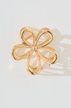 Online Floraly Metal Hair Claw in Rose Gold Hair Accessories