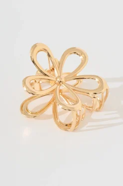 Online Floraly Metal Hair Claw in Rose Gold Hair Accessories