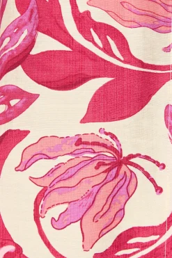 Fashion Florence Shirt in Pink Floral Print Tops