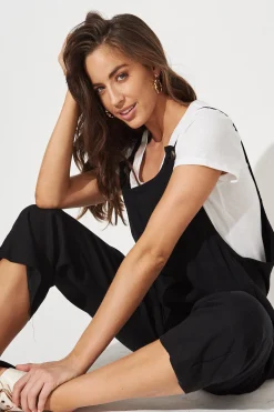 Outlet Freida Linen Jumpsuit In Black Bottoms|Playsuits & Jumpsuits