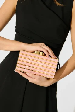 Clearance Gala Clutch Bag in Gold with Blush Acrylic Bags|Engagement Party