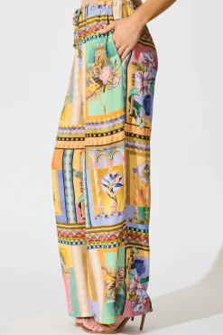 Outlet Galleria Pant in Multi Conversational Print Bottoms|Pants