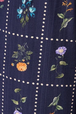 Discount Garden Frame Pant in Navy with Multi Floral Bottoms|Pants