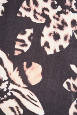 Outlet Gina Shirt in Black with Brown Print Tops|Workwear