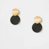 Clearance Gloria Earrings In Black With Gold Jewellery