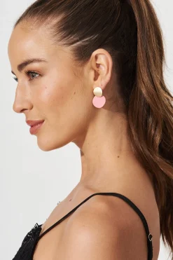 Sale Gloria Earrings In Blush With Gold Jewellery