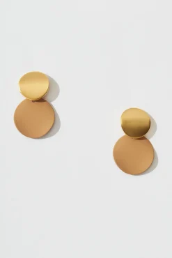Best Gloria Earrings In Light Brown With Gold Jewellery