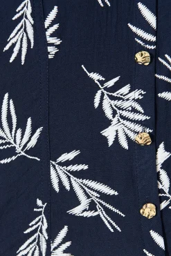 Best Good Love Shirt in Navy with White Leaf Tops|Party & Occasion