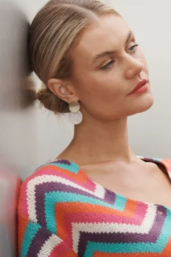 Fashion Grazia Earrings In White Pearlescent With Gold Jewellery|Wedding Guest