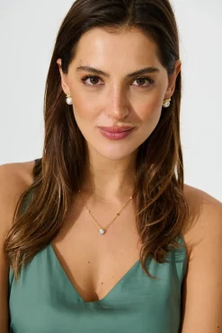 Sale Halley Earrings In Gold With Pearl Jewellery|Wedding Accessories
