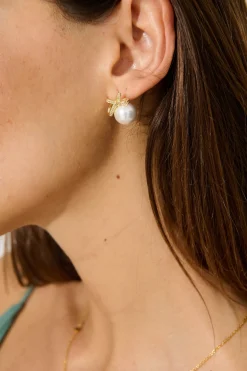 Sale Halley Earrings In Gold With Pearl Jewellery|Wedding Accessories