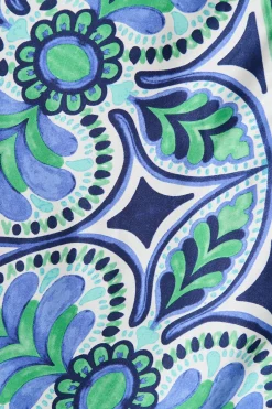 Best Halswell Maxi Shirt Dress In Blue And Green Tile Print Dresses|Casual