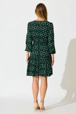 Outlet Have My Heart Dress in Emerald with White Speckle Dresses|Party