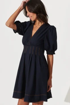 Online Hazel Dress In Navy Dresses|Casual