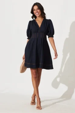 Online Hazel Dress In Navy Dresses|Casual