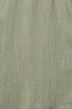 Sale Heartland Midi Dress In Khaki Linen Blend Dresses|Casual