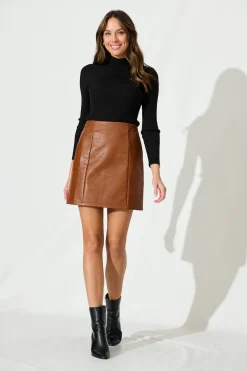 New Heather Knit Top In Black Tops|Knitwear
