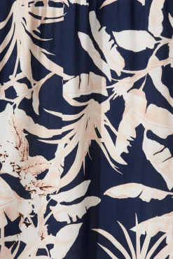 Outlet Heidi Maxi Dress In Navy Leaf Print Dresses|Casual