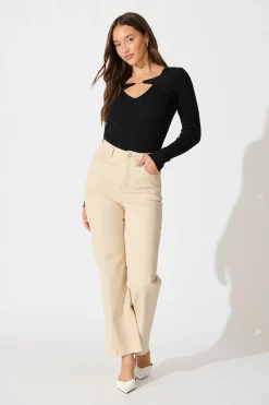 Hot High Drama Knit Bodysuit in Black Knitwear|Knitwear