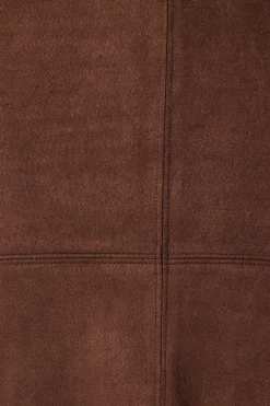 Fashion Hold Tight Midi Skirt in Brown Suedette Bottoms|Skirts & Shorts