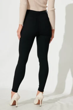 Discount Holmes Stretch Skinny Pants In Black Cotton Blend Bottoms|Pants